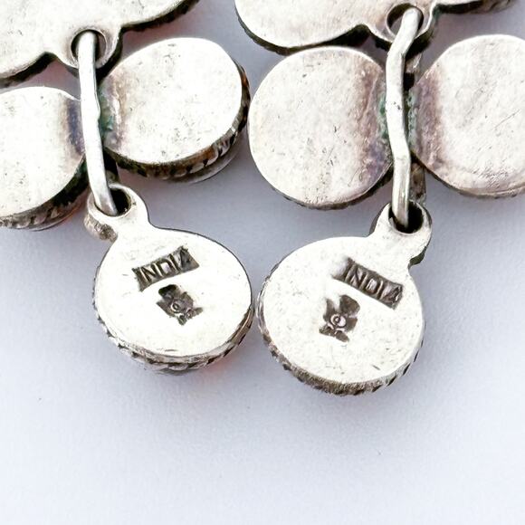 Citrine Cluster Dangle Earrings | Vintage Sterling Silver 925 - Picture 6 of 8